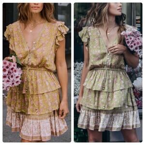 Spell & The Gypsy Dahlia Ra Ra Ruffle Tiered Mini Dress